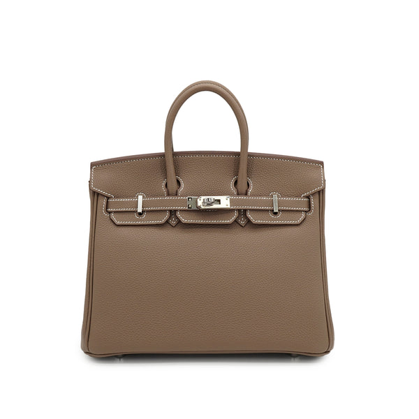 HERMES BIRKIN 25 ETOUPE TOGO HAND BAG 2026 G STAMP PALLADIUM HARDWARE 90327142