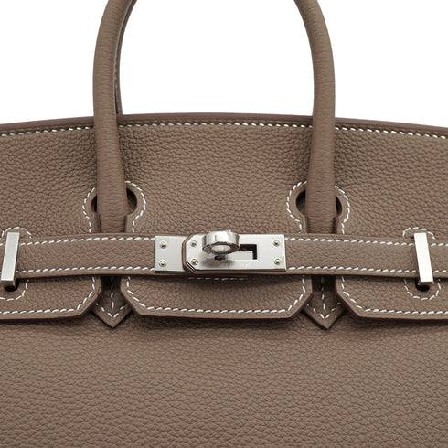HERMES BIRKIN 25 ETOUPE TOGO HAND BAG 2026 G STAMP PALLADIUM HARDWARE 90327142