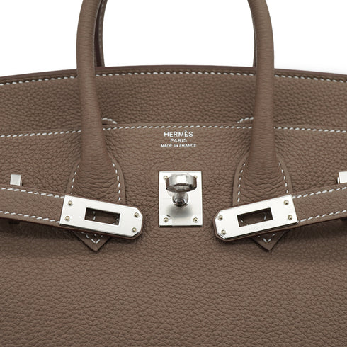 HERMES BIRKIN 25 ETOUPE TOGO HAND BAG 2026 G STAMP PALLADIUM HARDWARE 90327142