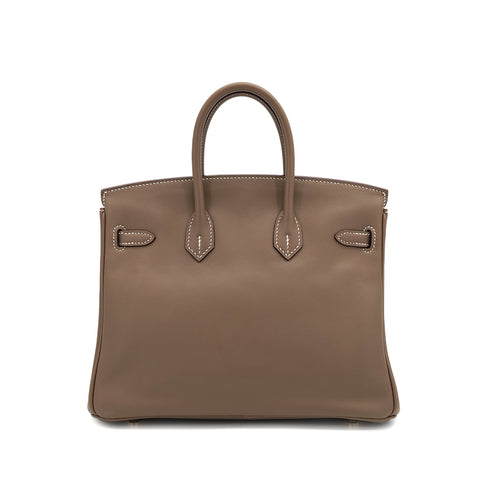 HERMES BIRKIN 25 ETOUPE VEAU SWIFT HAND BAG 2016 X STAMP GOLD HARDWARE 90318622