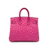 HERMES BIRKIN 25 FUCHSIA OSTRICH HAND BAG 2009 SQUARE M GOLD HARDWARE 90324625