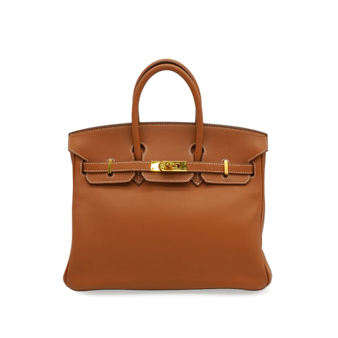HERMES BIRKIN 25 GOLD SWIFT HAND BAG 2014 SQUARE R GOLD HARDWARE 90350600