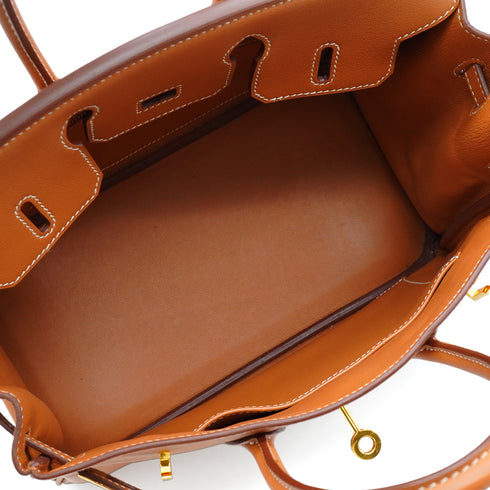 HERMES BIRKIN 25 GOLD SWIFT HAND BAG 2014 SQUARE R GOLD HARDWARE 90350600