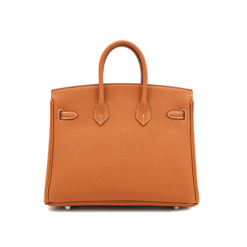 HERMES BIRKIN 25 GOLD TOGO HAND BAG 2025 K STAMP PALLADIUM HARDWARE 90335822