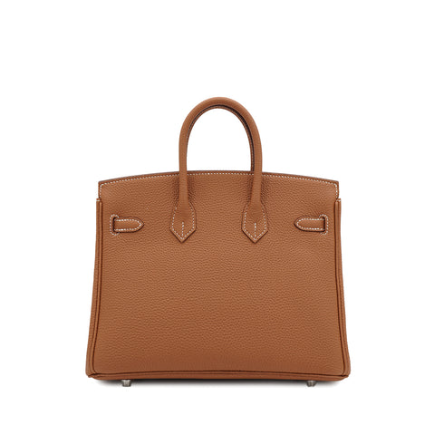HERMES BIRKIN 25 GOLD TOGO HAND BAG 2025 K STAMP PALLADIUM HARDWARE 90335822