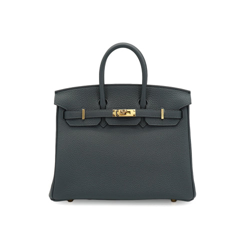HERMES BIRKIN 25 GRIS MISTY TOGO HAND BAG 2024 W STAMP PERMABRASS GOLD HARDWARE 90335781