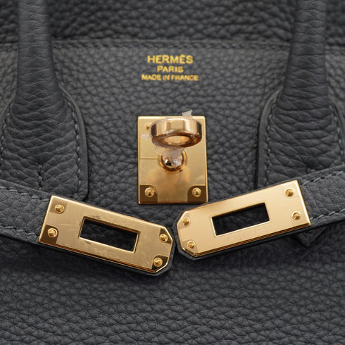 HERMES BIRKIN 25 GRIS MISTY TOGO HAND BAG 2024 W STAMP PERMABRASS GOLD HARDWARE 90335781