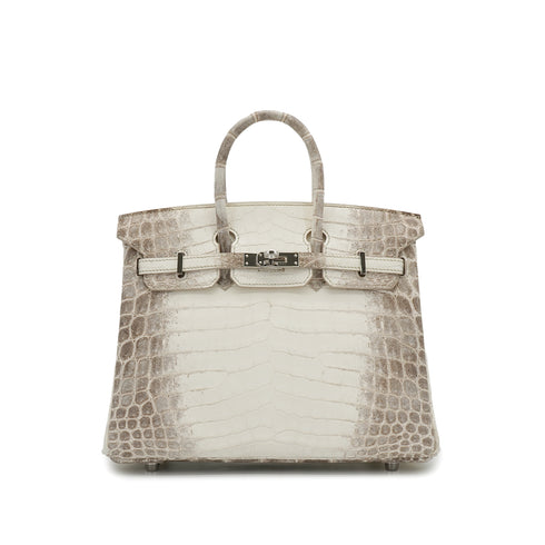 HERMES BIRKIN 25 HIMALAYA CROCODILE NILOTICUS MATT HAND BAG 2016 X STAMP PALLADIUM HARDWARE 90339154