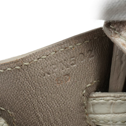 HERMES BIRKIN 25 HIMALAYA CROCODILE NILOTICUS MATT HAND BAG 2016 X STAMP PALLADIUM HARDWARE 90339154