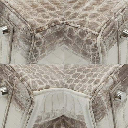 HERMES BIRKIN 25 HIMALAYA CROCODILE NILOTICUS MATT HAND BAG 2016 X STAMP PALLADIUM HARDWARE 90339154