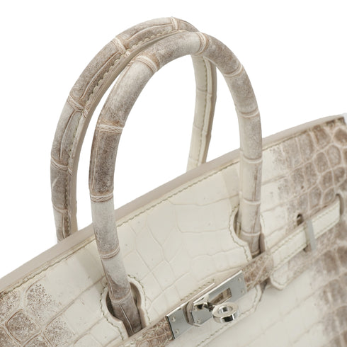 HERMES BIRKIN 25 HIMALAYA CROCODILE NILOTICUS MATT HAND BAG 2016 X STAMP PALLADIUM HARDWARE 90339154