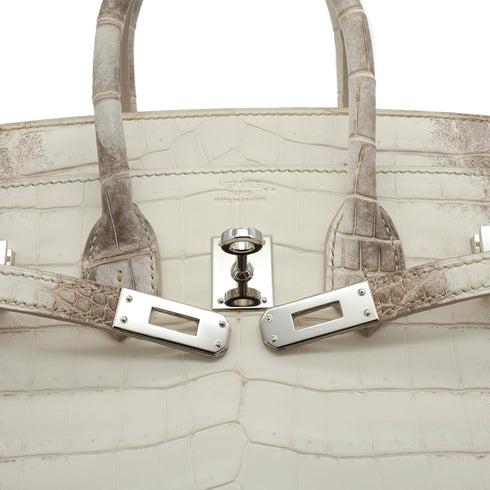 HERMES BIRKIN 25 HIMALAYA CROCODILE NILOTICUS MATT HAND BAG 2016 X STAMP PALLADIUM HARDWARE 90339154