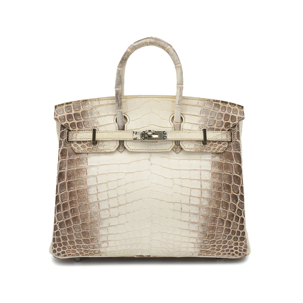 HERMES BIRKIN 25 HIMALAYA CROCODILE NILOTICUS MAT HAND BAG 2015 T STAMP PALLADIUM HARDWARE 90327986