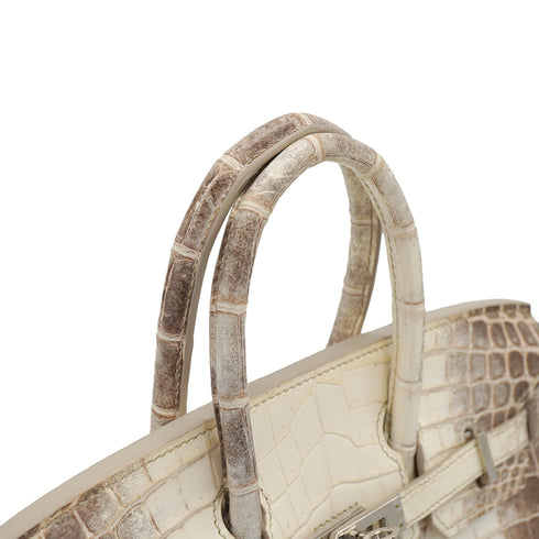 HERMES BIRKIN 25 HIMALAYA CROCODILE NILOTICUS MAT HAND BAG 2015 T STAMP PALLADIUM HARDWARE 90327986