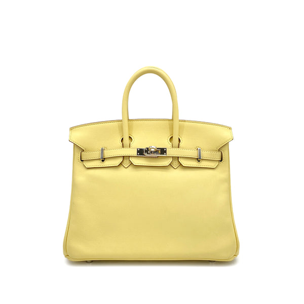HERMES BIRKIN 25 JAUNE POUSSIN SWIFT HAND BAG 2015 T STAMP PALLADIUM HARDWARE 90322850