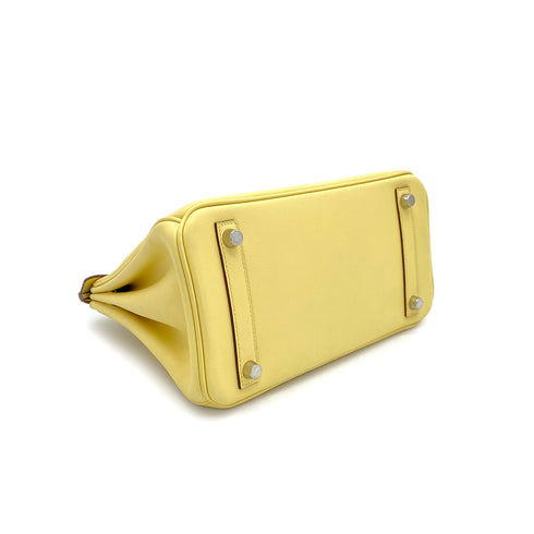 HERMES BIRKIN 25 JAUNE POUSSIN SWIFT HAND BAG 2015 T STAMP PALLADIUM HARDWARE 90322850
