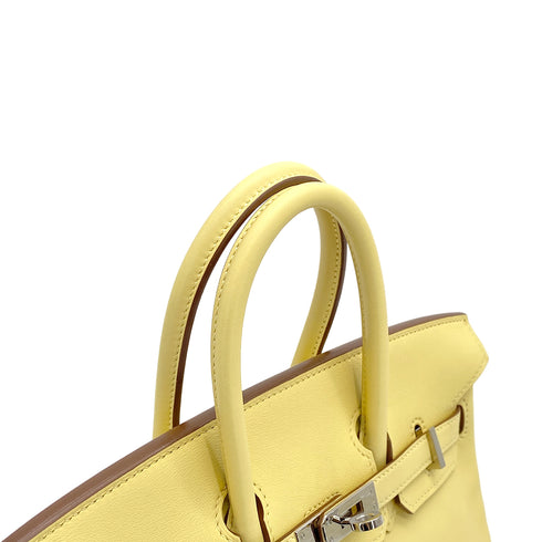 HERMES BIRKIN 25 JAUNE POUSSIN SWIFT HAND BAG 2015 T STAMP PALLADIUM HARDWARE 90322850