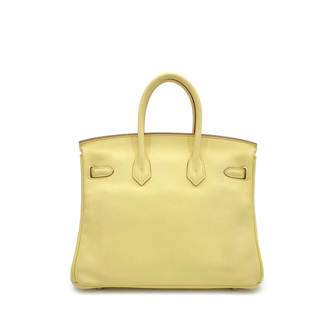 HERMES BIRKIN 25 JAUNE POUSSIN SWIFT HAND BAG 2015 T STAMP PALLADIUM HARDWARE 90322850