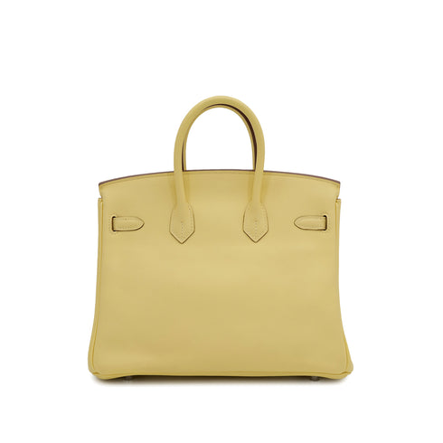 HERMES BIRKIN 25 JAUNE POUSSIN VEAU SWIFT HAND BAG 2015 T STAMP PALLADIUM HARDWARE 90318191
