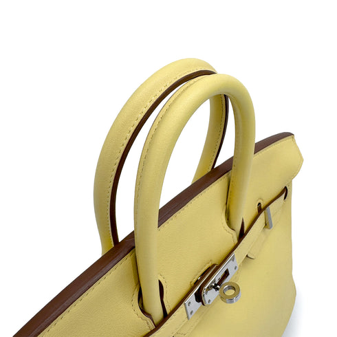 HERMES BIRKIN 25 JAUNE POUSSIN VEAU SWIFT HAND BAG 2015 T STAMP PALLADIUM HARDWARE 90318191