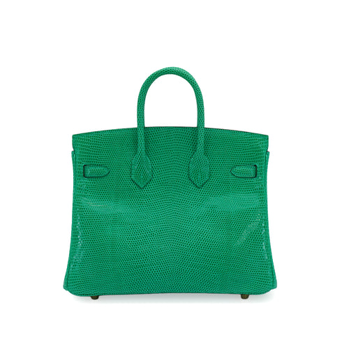 HERMES BIRKIN 25 MENTHE LIZARD HAND BAG 2023 B STAMP GOLD HARDWARE 90351050