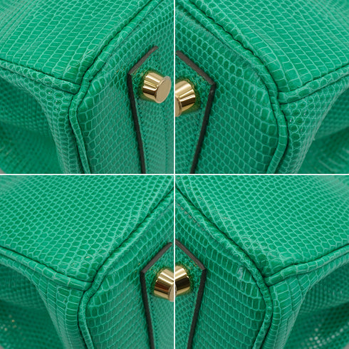 HERMES BIRKIN 25 MENTHE LIZARD HAND BAG 2023 B STAMP GOLD HARDWARE 90351050