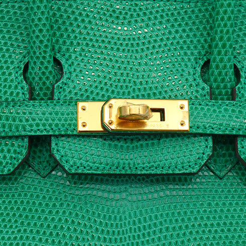 HERMES BIRKIN 25 MENTHE LIZARD HAND BAG 2023 B STAMP GOLD HARDWARE 90351050