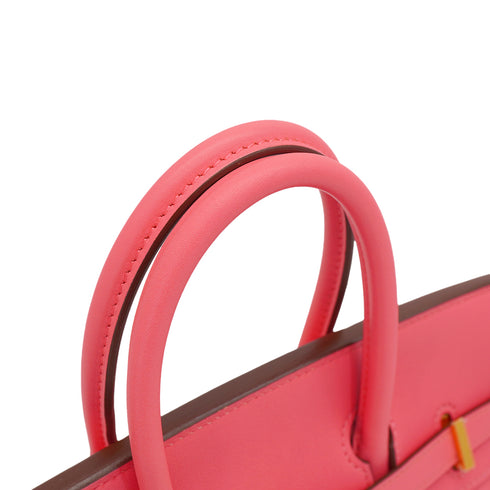 HERMES BIRKIN 25 ROSE AZALEE VEAU SWIFT HAND BAG 2017 A STAMP GOLD HARDWARE 90335151