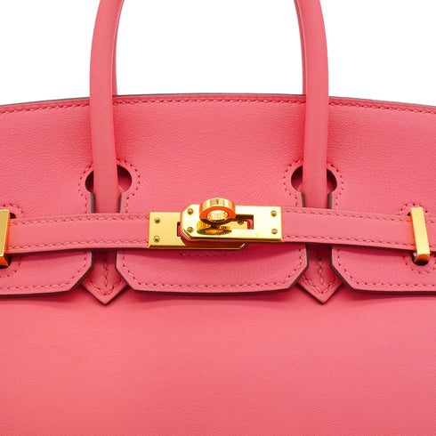 HERMES BIRKIN 25 ROSE AZALEE VEAU SWIFT HAND BAG 2017 A STAMP GOLD HARDWARE 90335151