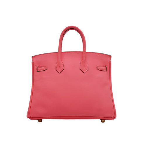 HERMES BIRKIN 25 ROSE AZALEE VEAU SWIFT HAND BAG 2017 A STAMP GOLD HARDWARE 90338340