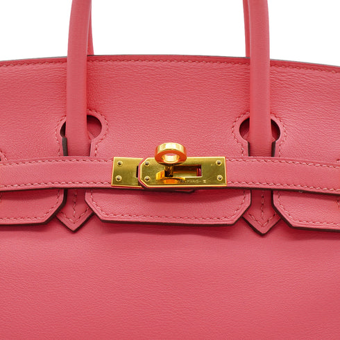 HERMES BIRKIN 25 ROSE AZALEE VEAU SWIFT HAND BAG 2017 A STAMP GOLD HARDWARE 90338340