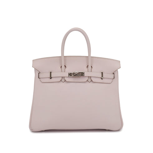 HERMES BIRKIN 25 ROSE DRAGEE VEAU SWIFT HAND BAG 2007 SQUARE K STAMP PALLADIUM HARDWARE 90331374