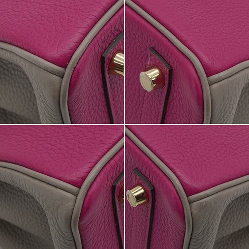 HERMES BIRKIN 25 ROSE PURPLE GRIS TOURTERELLE TOGO HAND BAG 2018 C STAMP SPO PERMABRASS GOLD HARDWARE 90351069