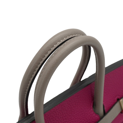 HERMES BIRKIN 25 ROSE PURPLE GRIS TOURTERELLE TOGO HAND BAG 2018 C STAMP SPO PERMABRASS GOLD HARDWARE 90351069