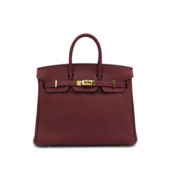 HERMES BIRKIN 25 ROUGE H TOGO HAND BAG 2020 Y STAMP GOLD HARDWARE 90306265