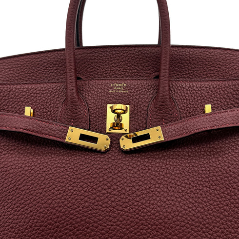 HERMES BIRKIN 25 ROUGE H TOGO HAND BAG 2020 Y STAMP GOLD HARDWARE 90306265