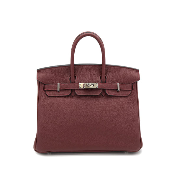 HERMES BIRKIN 25 ROUGE H TOGO HAND BAG 2024 W STAMP PALLADIUM HARDWARE 90321144