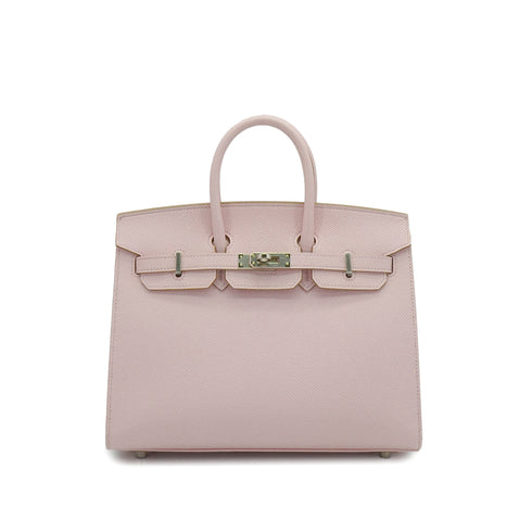 HERMES BIRKIN 25 SELLIER MAUVE PALE VEAU EPSOM HAND BAG 2023 B STAMP PALLADIUM HARDWARE 90338242