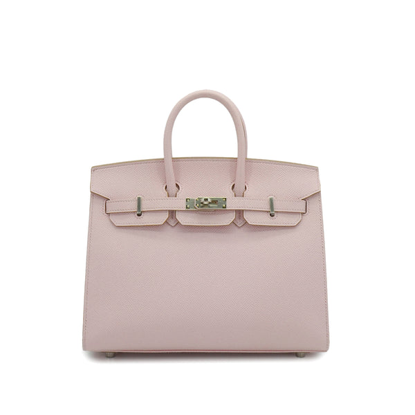 HERMES BIRKIN 25 SELLIER MAUVE PALE VEAU EPSOM HAND BAG 2023 B STAMP PALLADIUM HARDWARE 90338242