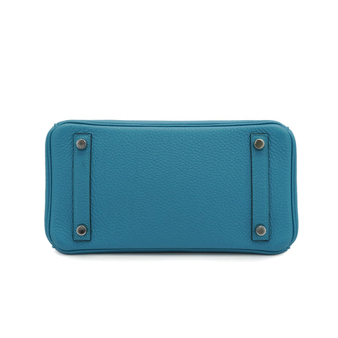 HERMES BIRKIN 25 TURQUOISE TOGO HAND BAG 2014 SQUARE R PALLADIUM HARDWARE 90334492