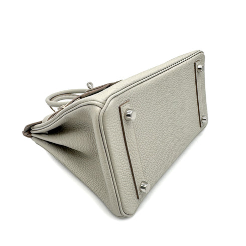 HERMES BIRKIN 25 VERSO GRIS PERLE NATA TOGO HAND BAG 2022 U STAMP PALLADIUM HARDWARE 90327141