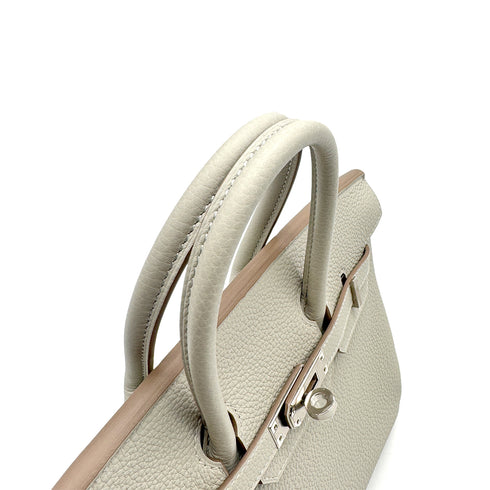 HERMES BIRKIN 25 VERSO GRIS PERLE NATA TOGO HAND BAG 2022 U STAMP PALLADIUM HARDWARE 90327141