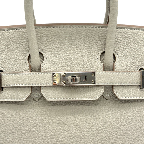 HERMES BIRKIN 25 VERSO GRIS PERLE NATA TOGO HAND BAG 2022 U STAMP PALLADIUM HARDWARE 90327141