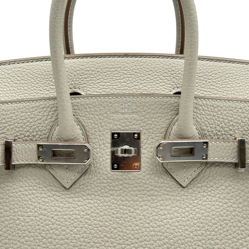 HERMES BIRKIN 25 VERSO GRIS PERLE NATA TOGO HAND BAG 2022 U STAMP PALLADIUM HARDWARE 90327141