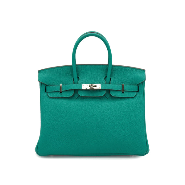 HERMES BIRKIN 25 VERT VERONE TOGO HAND BAG 2019 D STAMP PALLADIUM HARDWARE 90338769