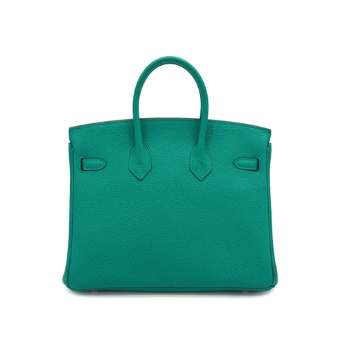 HERMES BIRKIN 25 VERT VERONE TOGO HAND BAG 2019 D STAMP PALLADIUM HARDWARE 90338769