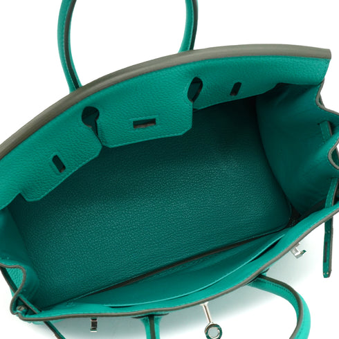 HERMES BIRKIN 25 VERT VERONE TOGO HAND BAG 2019 D STAMP PALLADIUM HARDWARE 90338769