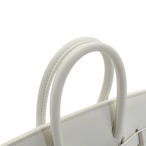 HERMES BIRKIN 25 WHITE VEAU SWIFT HAND BAG 2024 W STAMP PALLADIUM HARDWARE 90348250