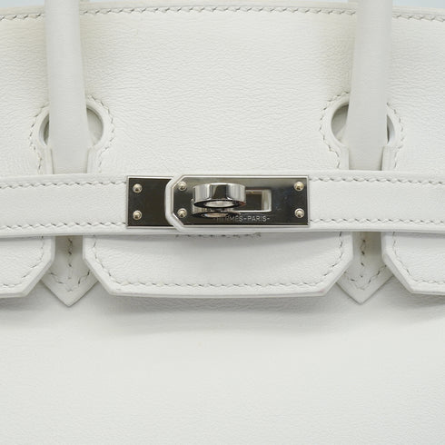 HERMES BIRKIN 25 WHITE VEAU SWIFT HAND BAG 2024 W STAMP PALLADIUM HARDWARE 90348250