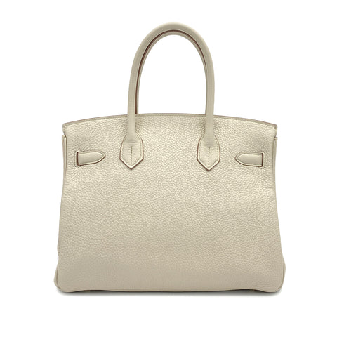 HERMES BIRKIN 30 BETON TAURILLON CLEMENCE HAND BAG 2022 U GOLD HARDWARE 90318182